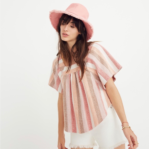 Madewell Texture & Thread Butterfly Top in Sherbet Stripe - Picture 2 of 10